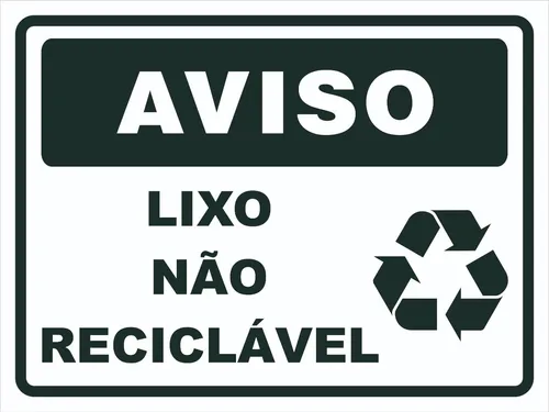 Aviso de não reciclável